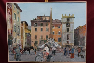 Lot 1385 - Neville Weston (1936-2017) oil on canvas - Rome, signed and dated ‘02, framed, 76cm x 101cm