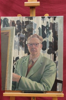 Lot 1382 - Fruin Bruce Charles Bravington (1910-2000) oil on canvas - portrait of an artist, signed and dated 1967, unframed