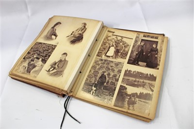 Lot 2402 - Victorian Photograph Album containing large photographs of Scotland, including Blair Castle, Megginch Castle, interiors, staff and families.