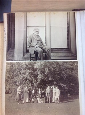 Lot 2402 - Victorian Photograph Album containing large photographs of Scotland, including Blair Castle, Megginch Castle, interiors, staff and families.