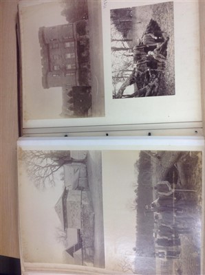 Lot 2402 - Victorian Photograph Album containing large photographs of Scotland, including Blair Castle, Megginch Castle, interiors, staff and families.