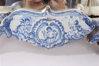 Lot 834 - Rare 18th century Dutch delft easel mirror