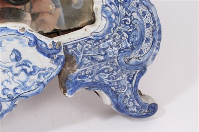 Lot 834 - Rare 18th century Dutch delft easel mirror