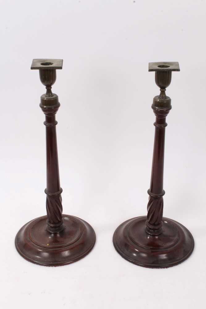 Lot 841 - 18th century Continental bronze pricked candlestick