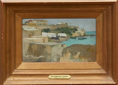 Lot 1149 - Alexander Mann (1853-1908) oil on panel - Tangiers, signed and dated ‘92, in gilt frame, 13.5cm x 23cm