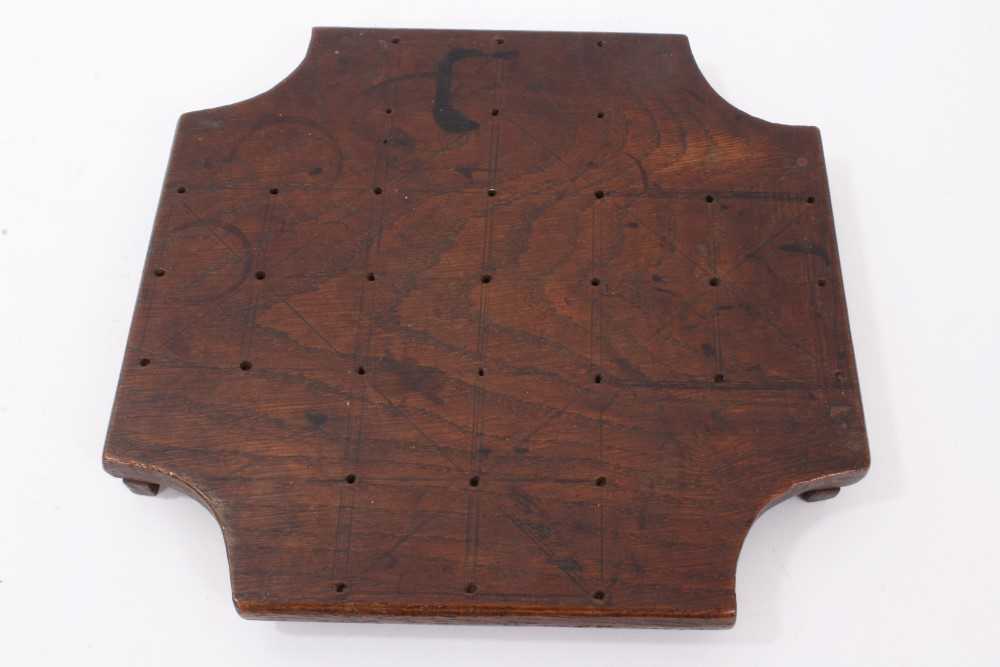 Lot 845 - Antique oak nine-men's-morris board