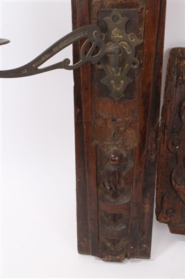 Lot 846 - Pair of 17th century carved walnut wooden panels converted to wall sconces