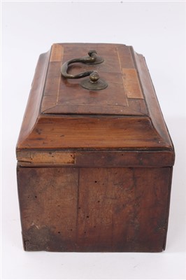 Lot 854 - Rare George III yew wood tea caddy