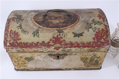Lot 858 - 18th century toleware tea caddy