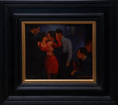 Lot 1125 - *Jack Vettriano (b.1951) oil on canvas - Wild Thing, 1997, signed, 25cm x 30cm, framed Provenance: The Portland Gallery, St. James’s, August 1997