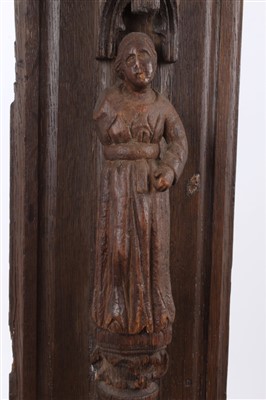 Lot 861 - Mediaeval carved oak panel