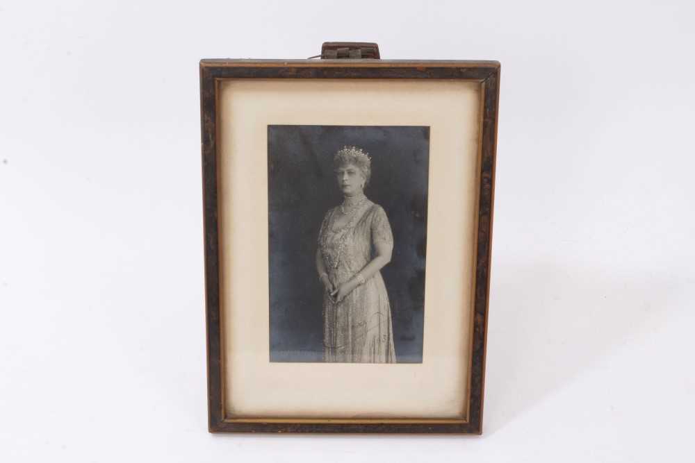 Lot 117 - HM Queen Mary - signed presentation photograph of Her Majesty wearing a diamond tiara and pearls