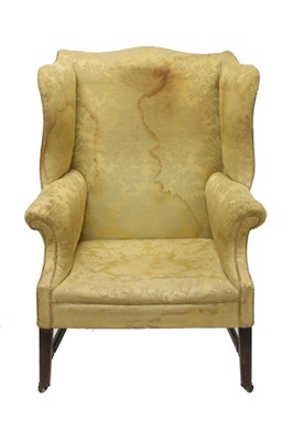 Lot 1550 - Georgian mahogany wing armchair