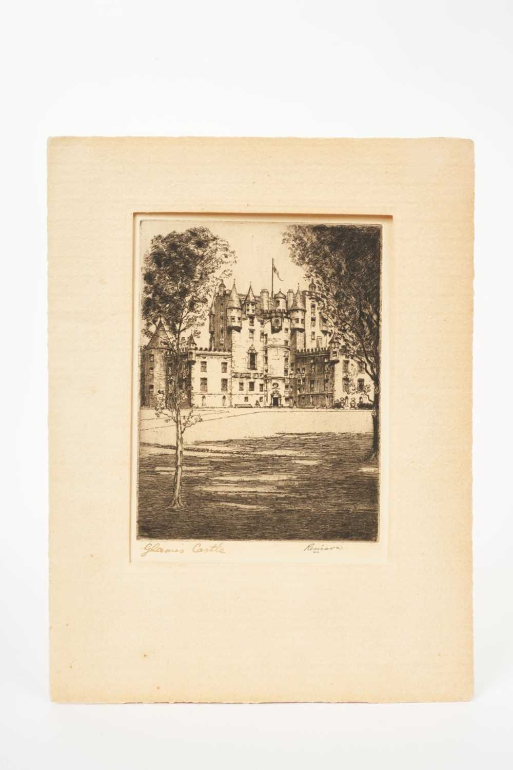 Lot 142 - TRH The Duke and Duchess of York - Rare signed 1935 Christmas card with signed etching of Glamis Castle to cover and signed in ink ‘Elizabeth Albert'