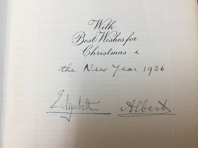 Lot 149 - TRH The Duke and Duchess of York - rare signed 1935 Christmas card