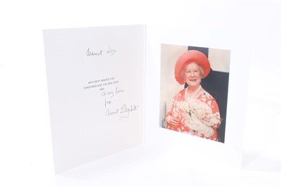 Lot 147 - H.M. Queen Elizabeth The Queen Mother signed 'Aunt Elizabeth' card