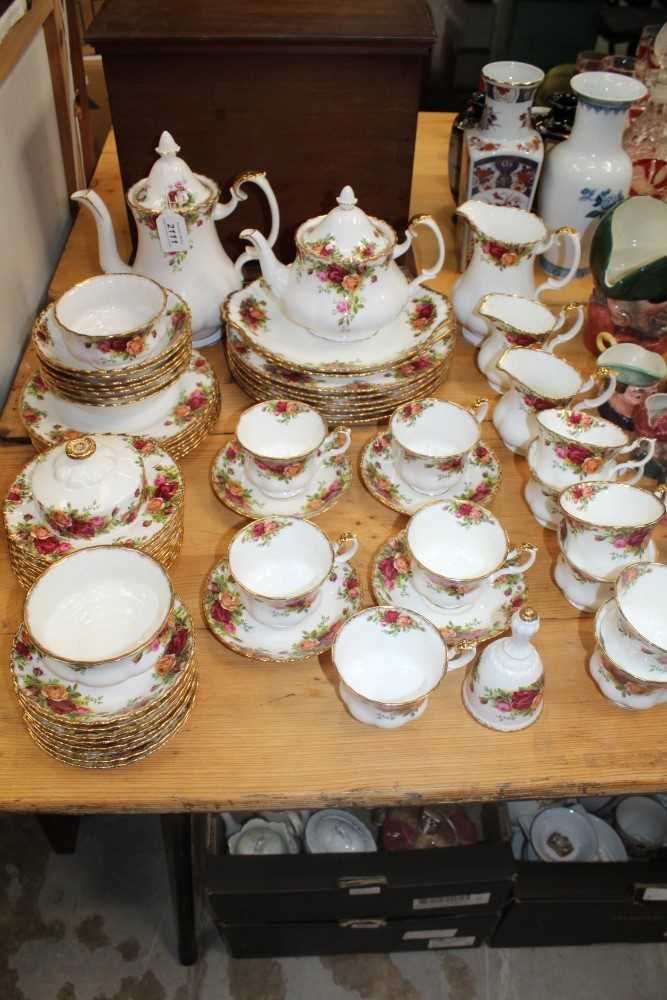 Lot 2111 - Royal Albert "Old Country Roses" pattern tea & dinner ware (as per list)