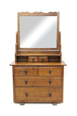 Lot 1554 - Gnome man oak dressing table