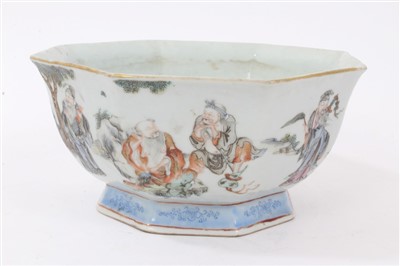 Lot 259 - Late 19th Century Chinese porcelain bowl of octagonal form with Figure decoration and seal mark to base