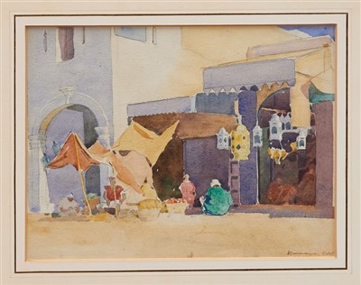 Lot 1191 - Alexander Graham Munro (1903-1985) pencil and watercolour - Rabat, 1927, signed and inscribed, in glazed gilt frame, 22cm x 29cm