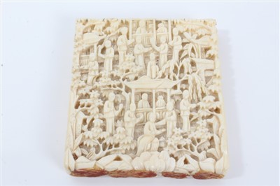Lot 979 - Japanese carved ivory card case
