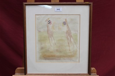 Lot 54 - John Copley (1875-1950) signed lithograph - horses and jockeys, in glazed frame, 27cm x 24cm