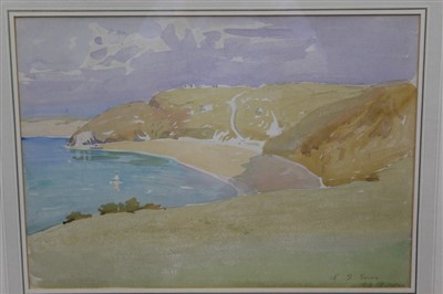 Lot 1257 - Reginald Grenville Eves (1876-1941) watercolour - a coastal bay, signed and dated 1914, in glazed gilt frame