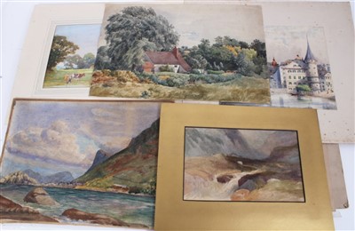 Lot 1263 - Group of 19th century English school watercolours including views of Lucerne, Monaco and others, various hands, unframed