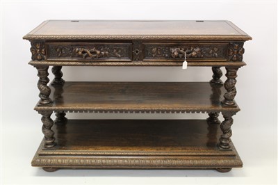 Lot 1505 - Victorian carved oak buffet