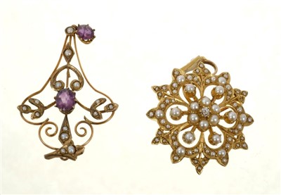 Lot 604 - Two Edwardian pendants