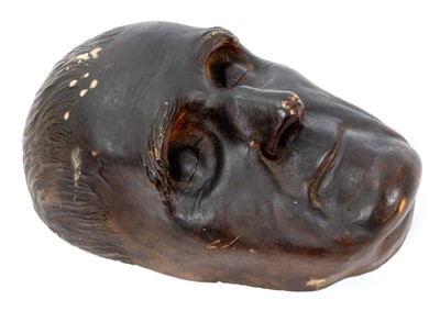 Lot 135 - John Scott, First Earl of Eldon (1751–1838) – rare plaster death mask with painted bronzed patination, circa 1838