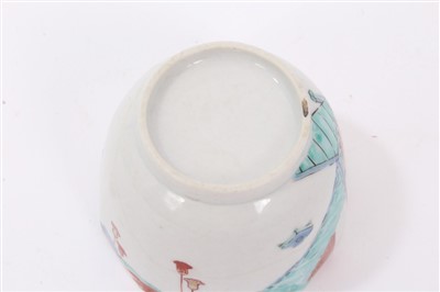 Lot 268 - 18th century English Kakiemon palette tea bowl of faceted form - possibly Chelsea Derby, 5cm