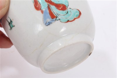 Lot 268 - 18th century English Kakiemon palette tea bowl of faceted form - possibly Chelsea Derby, 5cm