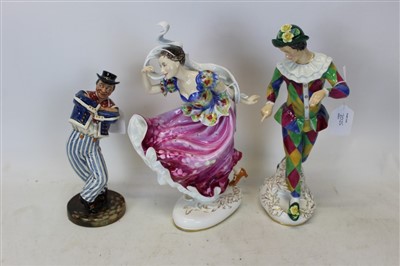 Lot 2025 - Royal Doulton figure Columbine HN2738 together with two other Doulton figures Harlequin HN2737 and The Hornpipe HN2161 (3)