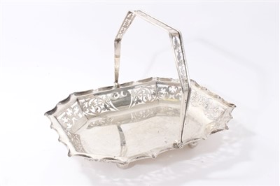 Lot 249 - Edwardian silver fruit basket of octagonal form