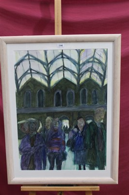 Lot 1346 - *Hans Schwarz (1922-2003) watercolour and gouache - Charing Cross Station, signed and dated ‘97, in glazed frame, 74cm x 54cm