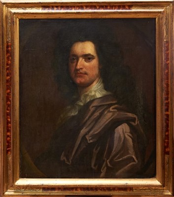 Lot 999 - Circle of Sir Godfrey Kneller, early 18th century oil on canvas - portrait of a nobleman, in gilt and faux tortoiseshell frame, 70cm x 60cm