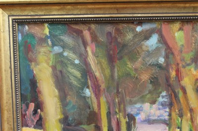 Lot 1360 - *Sargy Mann (1937-2015) oil on board - Brandon Hill, signed and titled verso, in gilt frame, 35cm x 54cm