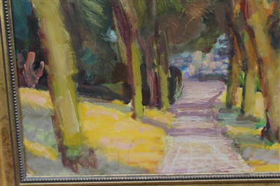 Lot 1360 - *Sargy Mann (1937-2015) oil on board - Brandon Hill, signed and titled verso, in gilt frame, 35cm x 54cm