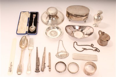 Lot 406 - Selection of miscellaneous silver and white metal - approx 11ozs