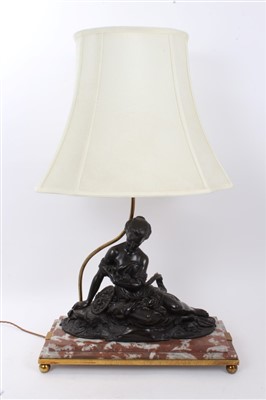 Lot 1053 - 19th century Continental bronze lamp