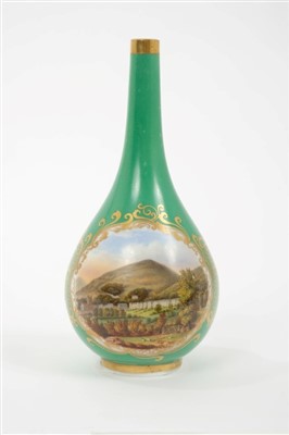Lot 288 - 19th century Chamberlains Worcester bottle vase finely painted with a view of Malvern, circa 1840