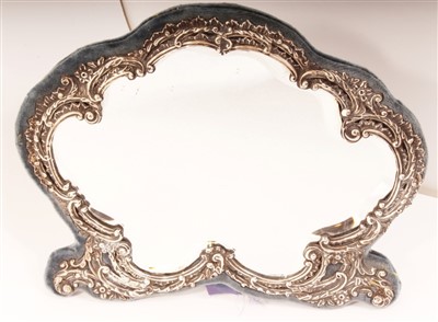 Lot 418 - Edwardian silver mounted dressing table mirror of shaped form