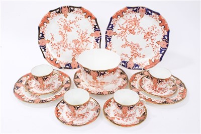 Lot 207 - Early 20th century Royal Crown Derby teaware with Imari palette floral decoration (34 pieces)