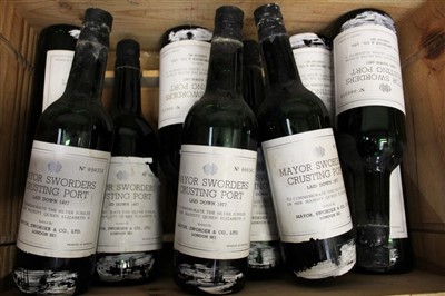 Lot 780 - Port - ten bottles, Mayor Sworders Crusting Port Laid Down 1977, To Commemorate The Silver Jubilee