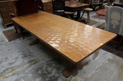 Lot 1648 - Impressive Robert ‘Mouseman’ Thompson oak refectory table