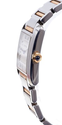 Lot 741 - Cartier Tank Francaise bi-metal mid-size wristwatch with quartz movement