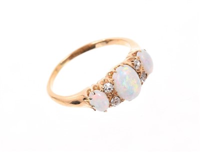 Lot 713 - Edwardian opal and diamond ring