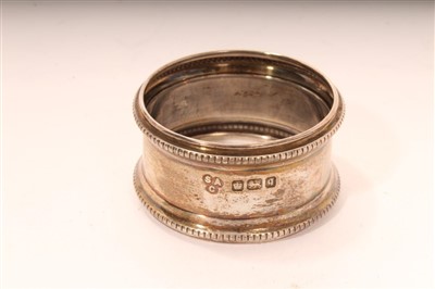 Lot 453 - Collection of seven silver napkin rings (various dates and makers). All at approximately 7ozs