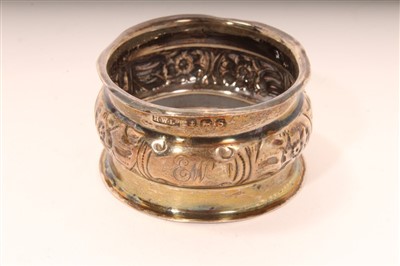 Lot 453 - Collection of seven silver napkin rings (various dates and makers). All at approximately 7ozs